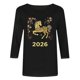 thumbnail image 5 of TaTaai Ladies 2026 New Year Festival Print 3/4 Sleeve Round Neck Blouse Casual Top Holiday Celebration Party Attire Gift, 5 of 5