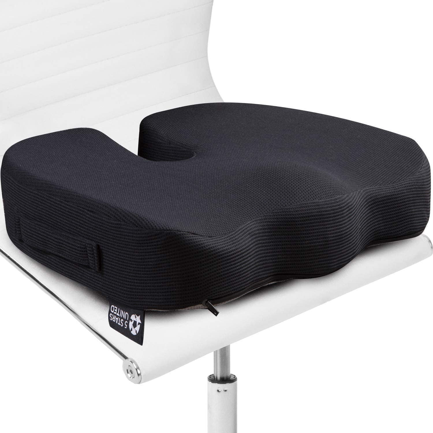 Wheelchair Car Seat Sciatica Adapt Orthopedic Deluxe Memory Foam Seat Cushion for Lower Back Improves Posture Support Cushion for Office Chair Coccyx or Tailbone Pain Relief 
