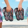 thumbnail image 5 of YAZAOOSummer Flip Flops Creatively Floral Love Mosaic Simple Beach Sandals, 5 of 8