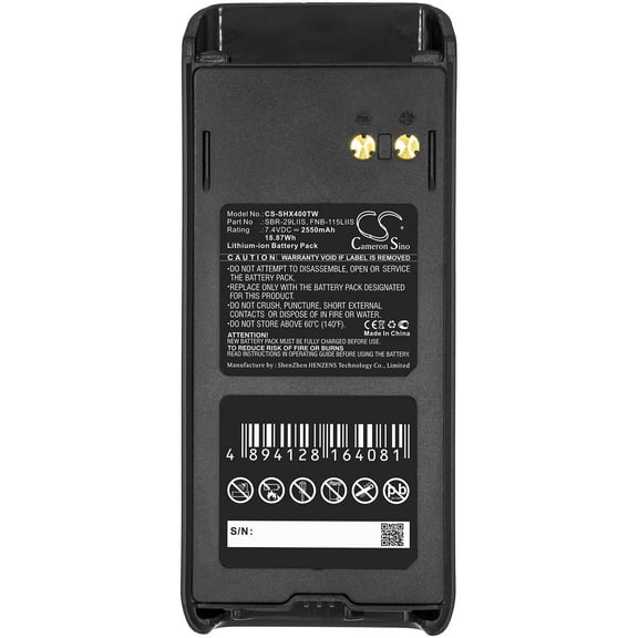 2550mAh Standard Horizon FNB-115LIIS SBR-29LIIS Battery for HX400IS