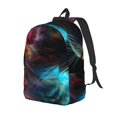 thumbnail image 1 of Disketp Neon Spectrum Cat Portrait Mochila de Lona Estampada, Mochila Escolar de Viaje Ligera para Estudiantes y Portátil-Small, 1 of 5