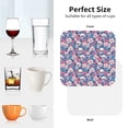 thumbnail image 4 of KLL Drink Coasters Set Square of 4,PU Leather Absorbent Coasters Set Decorative Coffee Cup Coasters Housewarming Gift for Home Decor-white flower Skull blue, 4 of 5
