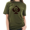 thumbnail image 3 of Plus Size Special Forces Ace Death Card Graphic Short Sleeve Cotton Jersey T-Shirt - Army Green XL, 3 of 4