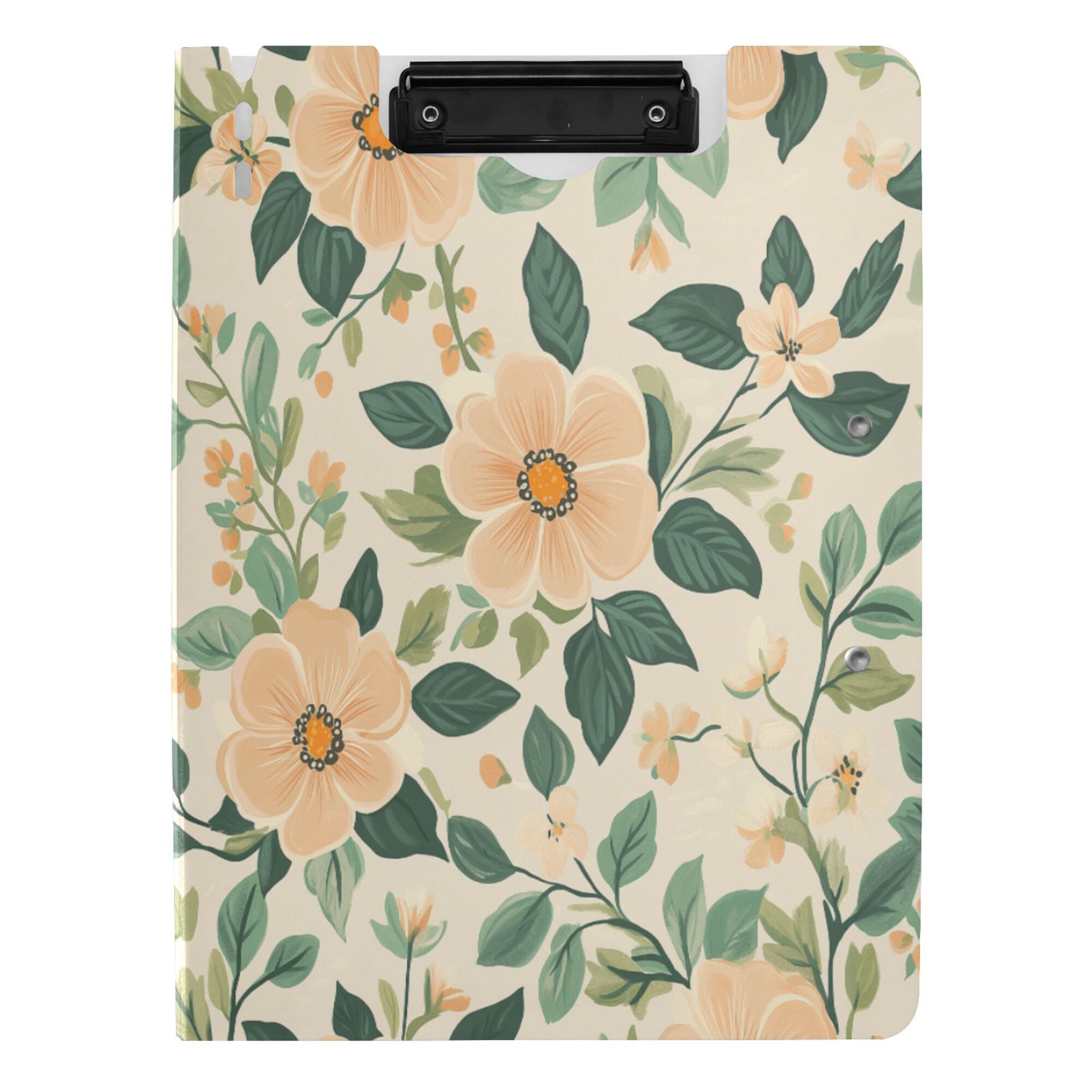 FORMRS A4 Clipboard Folder with Pen Holder Horizontal Foldable School Office Binder, Floral Design