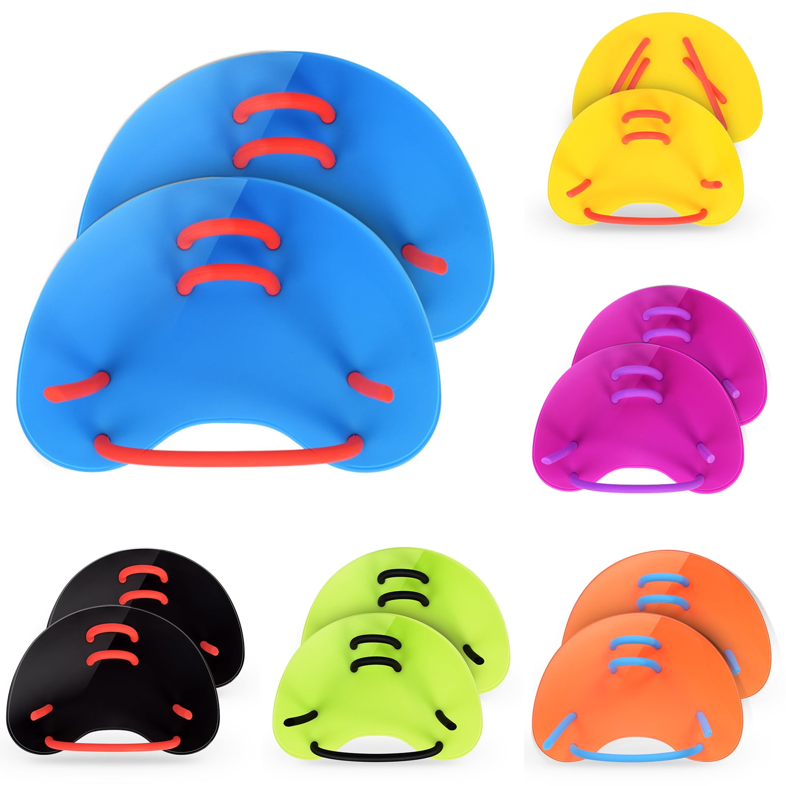 Cheers.US 1 Pair Swim Paddle Hand, Swim Training Paddle Adjustable Diving Training Hand Fin