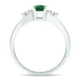 thumbnail image 2 of SZUL Women's Emerald and Diamond Sparkle Ring in 10K White Gold, 2 of 5