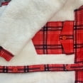 thumbnail image 6 of DDAPJ pyju Women's Fuzzy Sherpa Jacket Fleece Spliced Plaid Shirt Jackets Button Down Shacket Coat with Pockets Red L, 6 of 7