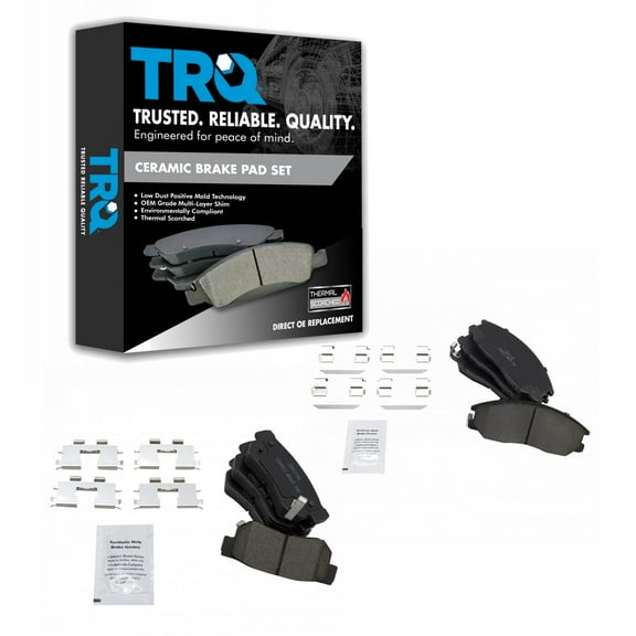 TRQ Premium Posi Ceramic Disc Brake Pad Front & Rear Set Kit for Hyundai BFA12968 Fits select: 2001-2006 HYUNDAI SANTA FE, 2001-2003 HYUNDAI XG