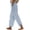 Light Blue-740427BB, variant on Hearthz Striped Linen Blend Pants for Women High Waisted Wide Leg Womens Cropped Pants Flowy Baggy Lightweight Summer Pants Women Blue L