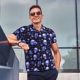 thumbnail image 4 of Fotbe Skull flower leaf purple Camiseta Polo de Golf para Hombre con Estampado – Camisa Deportiva Transpirable con Cuello Abotonado-Large, 4 of 6