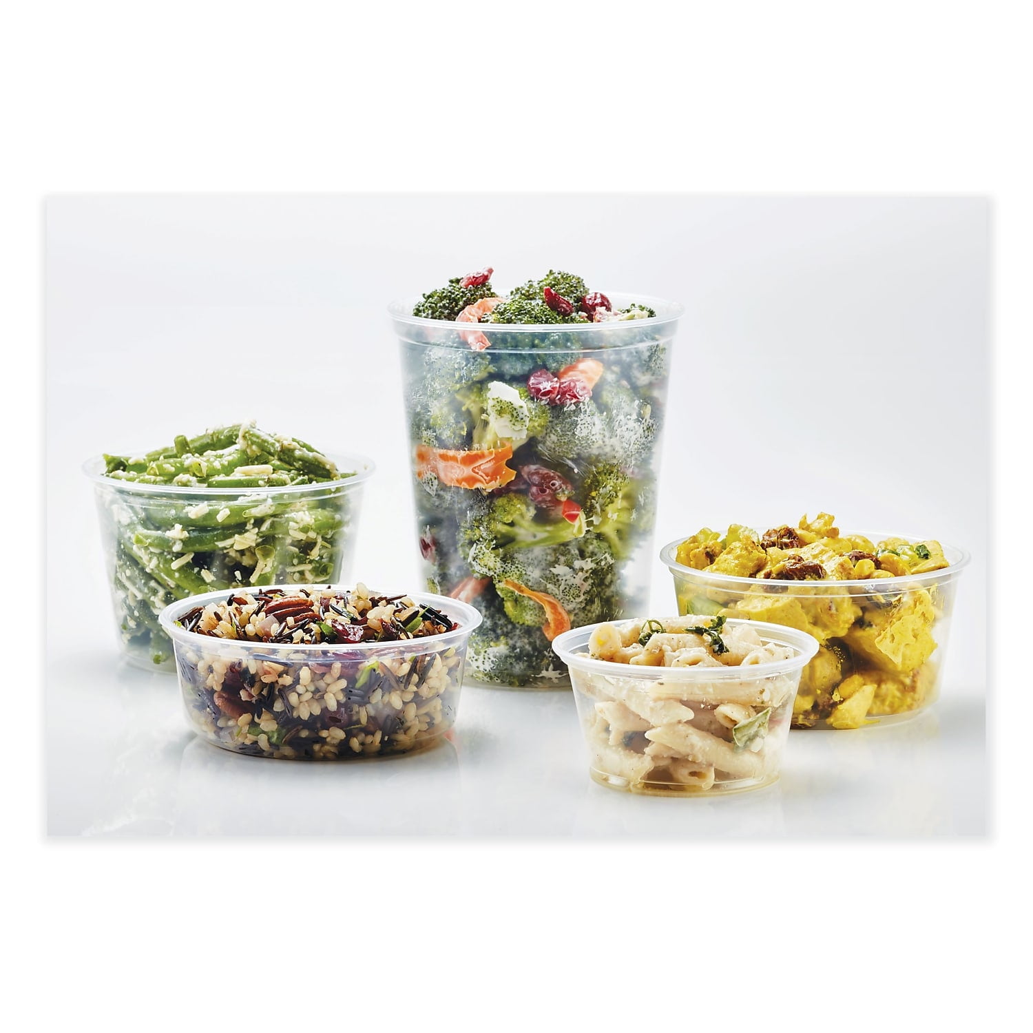 Fabri-Kal Microwavable Deli Containers, 8oz, Clear, 500/Carton