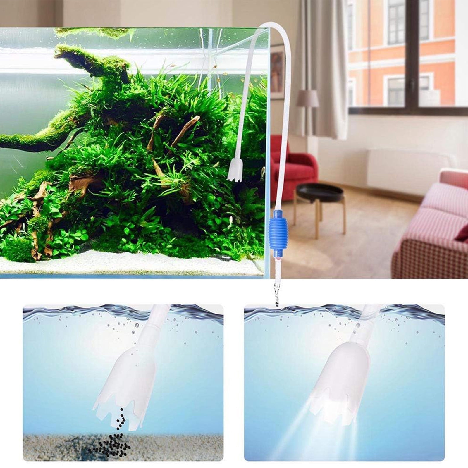 Aquarium Cleaning Tools,Semi-Automatic Water Changer and Gravel Cleaner with Suction Tube and Water Pump Pipe for Fish Tank Maintenance