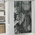 thumbnail image 6 of Orinice  Black and White Leaves Shower Curtain Tropical Leaf Shower Curtain for Bathroom Rustic Banana Leaf Palm Leaf Floral Shower Curtain Set with Hooks  36x72, 6 of 7
