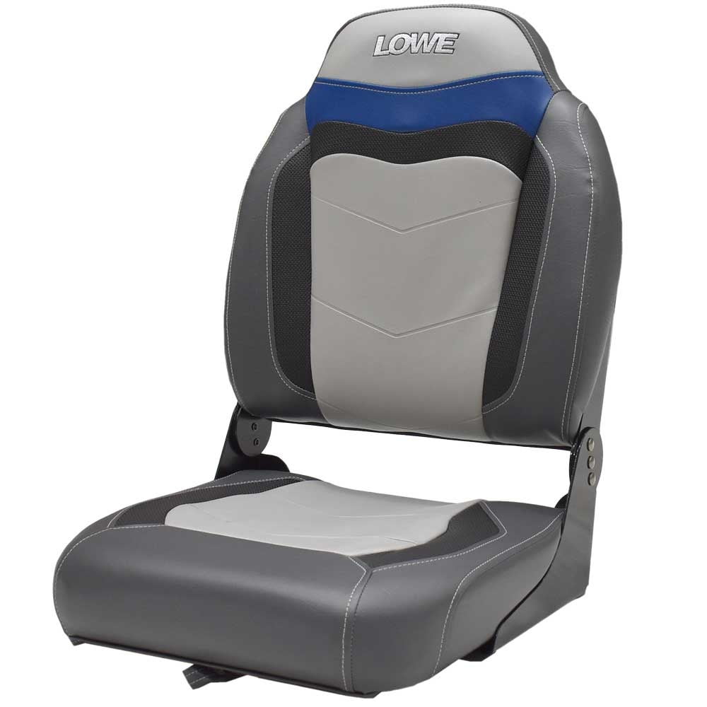 Lowe Boat Folding Fishing Seat 2240623 Gray Black Blue