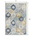 thumbnail image 4 of 2â€™ x 6â€™ Blue Distressed Floral Area Rug, 4 of 6