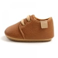 thumbnail image 3 of Newborn Baby Boy Girl Leopard PU Non-slip Shoes, 14 Styles Soft Sole Toddler Frist Waliking Shoes, Brown, 3 of 9