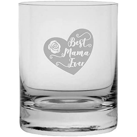 

Best Mama Ever 2 Mother s Day Etched 11oz Crystal Rocks Whisky Glass
