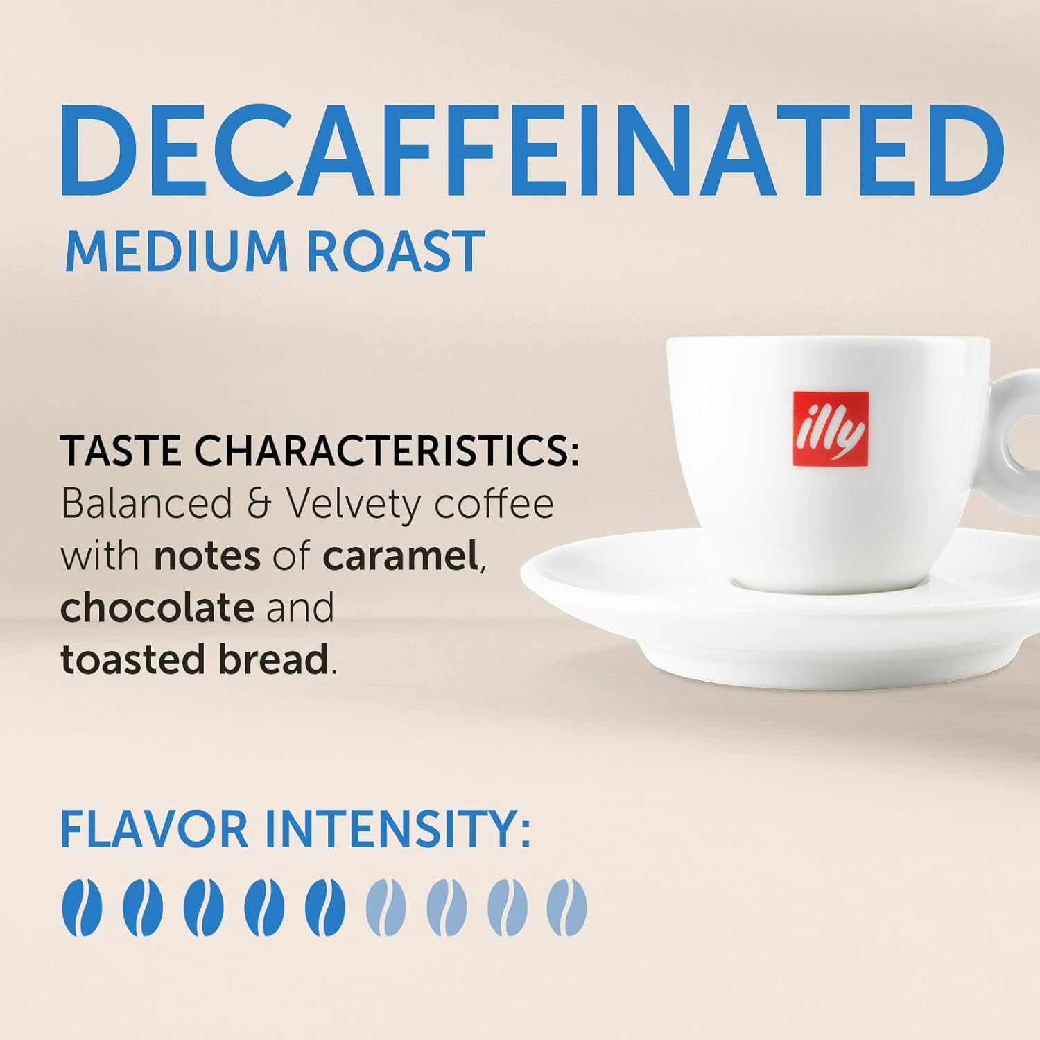 illy Decaf Ground Coffee, Classico Medium Roast, 100% Arabica, 8.8 oz, 6 Pack