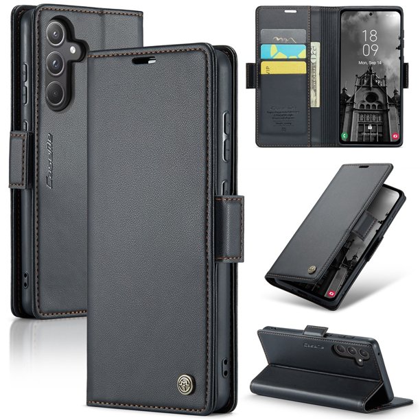 CaseMe Funda de Cuero para Samsung Galaxy A55 5G con Bloqueo RFID, para Samsung Galaxy A55 5G Funda para Mujer Hombre Tarjetero Cierre Magnético Funda Tipo Folio para Samsung Galaxy A55 5G