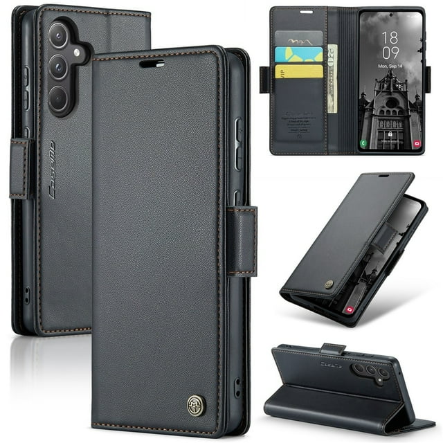 CaseMe Funda de Cuero para Samsung Galaxy A55 5G con Bloqueo RFID, para Samsung Galaxy A55 5G Funda para Mujer Hombre Tarjetero Cierre Magnético Funda Tipo Folio para Samsung Galaxy A55 5G
