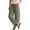 Army Green, variant on Nestiefly Women's Summer Linen Pants Casual High Waisted Wide Leg Palazzo Trousers Boho Cropped Work Pants with Pockets Black L