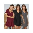 thumbnail image 4 of Women's Pure Color Short Sleeve Casual Pajamas Homewear, 4 of 5
