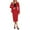 Red, variant on Women's 2 Piece Midi Skirt Sets Business Casual Outfits Long Sleeve Cardigan Matching Dressy Suits Black L