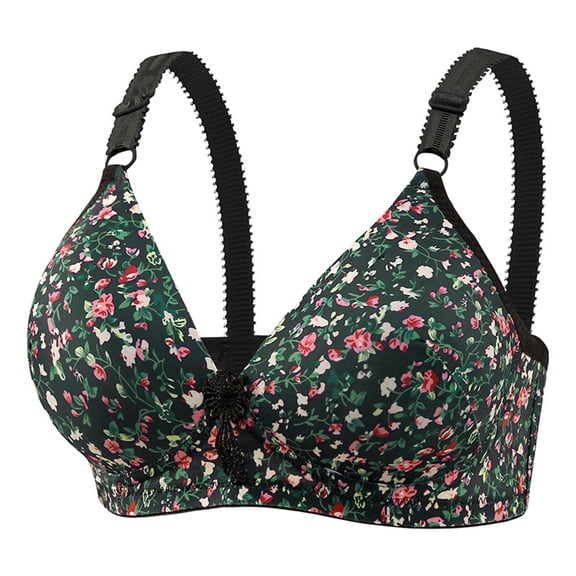 MVRLSH Jelly Bras For Women Womens Cotton Lace Bra Wireless Full Coverage Lightly Lined Sleep Support Comfort Black 36B-42B