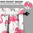 thumbnail image 5 of Kitchen Curtains 36 Inch Short - 3 Panel Set, Flamingo Tropical Bird Print, Rod Pocket Window Curtain, 100% Polyester for Hawaiian Summer Beach Decor, Easy Wash, 5 of 6