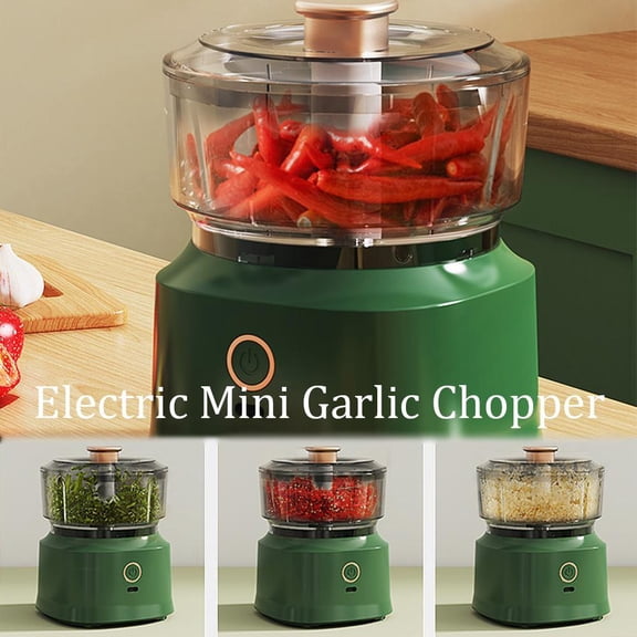 Premium portable electric garlic chopper, 25w powerful mini food processor with one-touch operation, safe food-grade pp material for onion, ginger & herbs, 5. 3x4 inch compact size