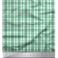 thumbnail image 1 of Soimoi Moss Georgette Fabric Window Pane Check Print Fabric by Yard 42 Inch Wide, 1 of 3