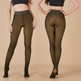 thumbnail image 5 of IDALL Fleece Lined Tights for Women Thermal Pantyhose Translucent Winter Warm Tights Thick Leggings Coffee L, 5 of 5
