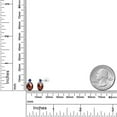 thumbnail image 3 of Gem Stone King 14k White Gold Red Garnet and Blue Created Sapphire Earrings for Women (2.96Cttw, GemstoneJanuary Birthstone, Oval Checkerboard 8X6MM, Round 2.5MM), 3 of 5