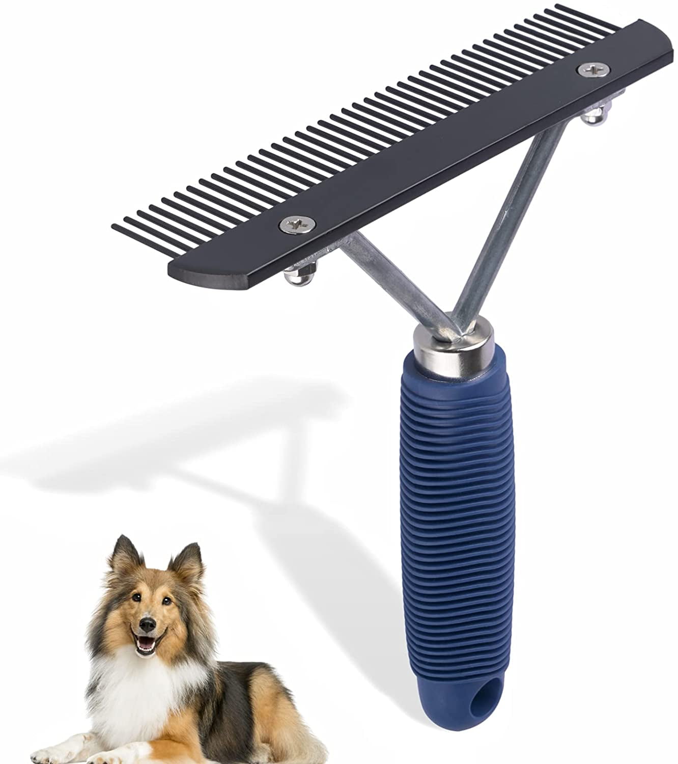 Undercoat Rake for Dogs, Long Tooth Dog Hair Rake Large Dog Grooming