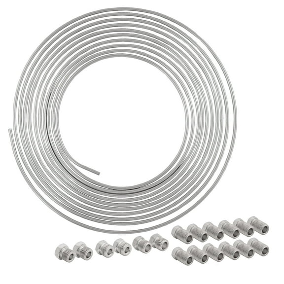 4LifetimeLines Brake Line Replacement Tubing Coil Stainless Steel with Connector 1/4 Inch x 25 Feet