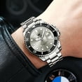 thumbnail image 4 of OLEVS Watches for Men Business Dress Luxury Casual Analog Quartz Stainless Steel Waterproof Luminous Date Men Wrist Watches reloj para hombre Gray Dial, 4 of 13
