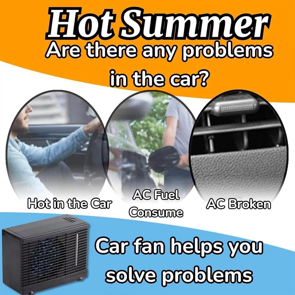 Portable Car Air Conditioner Fan, 12V Water Cooling Fan for Trucks, RVs, SUVs, Boats - Personal Evaporative Cooler for Summer Travel
