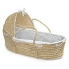 Badger Basket Natural Hooded Moses Basket - Gray Chevron Bedding