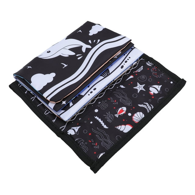 Cloth Book Toy, Ocean Animal Visual Stimulation Baby Mirror Tummy Time Toys Sensory Activity for Kids