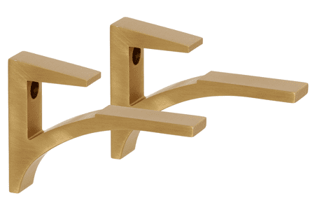 Aluminum Shelf Brackets - Brushed Brass | By Dulles Glass