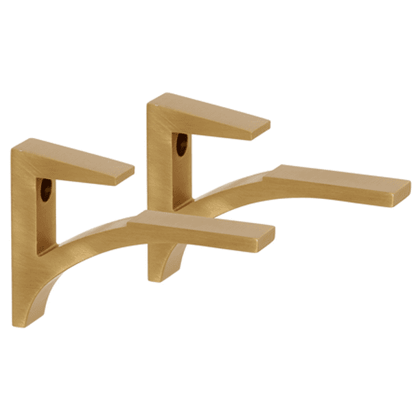 Aluminum Shelf Brackets Brushed Brass By Dulles Glass