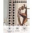 thumbnail image 6 of Western Texas Star Vintage Sheer Curtains 63 Inch Length 2 Panels Set for Living Room/Bedroom, Rustic Wreath Black Beige Plaid Kitchen Curtains Grommet Semi-Sheer Curtains Window Treatments 42"x63"x2, 6 of 7