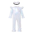 thumbnail image 3 of Miaeowve Toddler Baby Girls Metallic Romper Long Sleeve Ruffled Bodysuit Sparkly Birthday Party Outfit Ivory 12-18M, 3 of 7