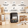 thumbnail image 2 of HKHKPI 2-Inch Portable Thermal Label Printer for Small Business Address, Barcode,  Logo, Label Makers Compatible with iOS, Android & PC, Black, 2 of 13