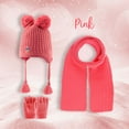 thumbnail image 2 of Wear Sierra Toddler Girls Knitted Winter Beanie Earflaps, Soft & Stretchable, Pink, 0-18 Months, 2 of 6