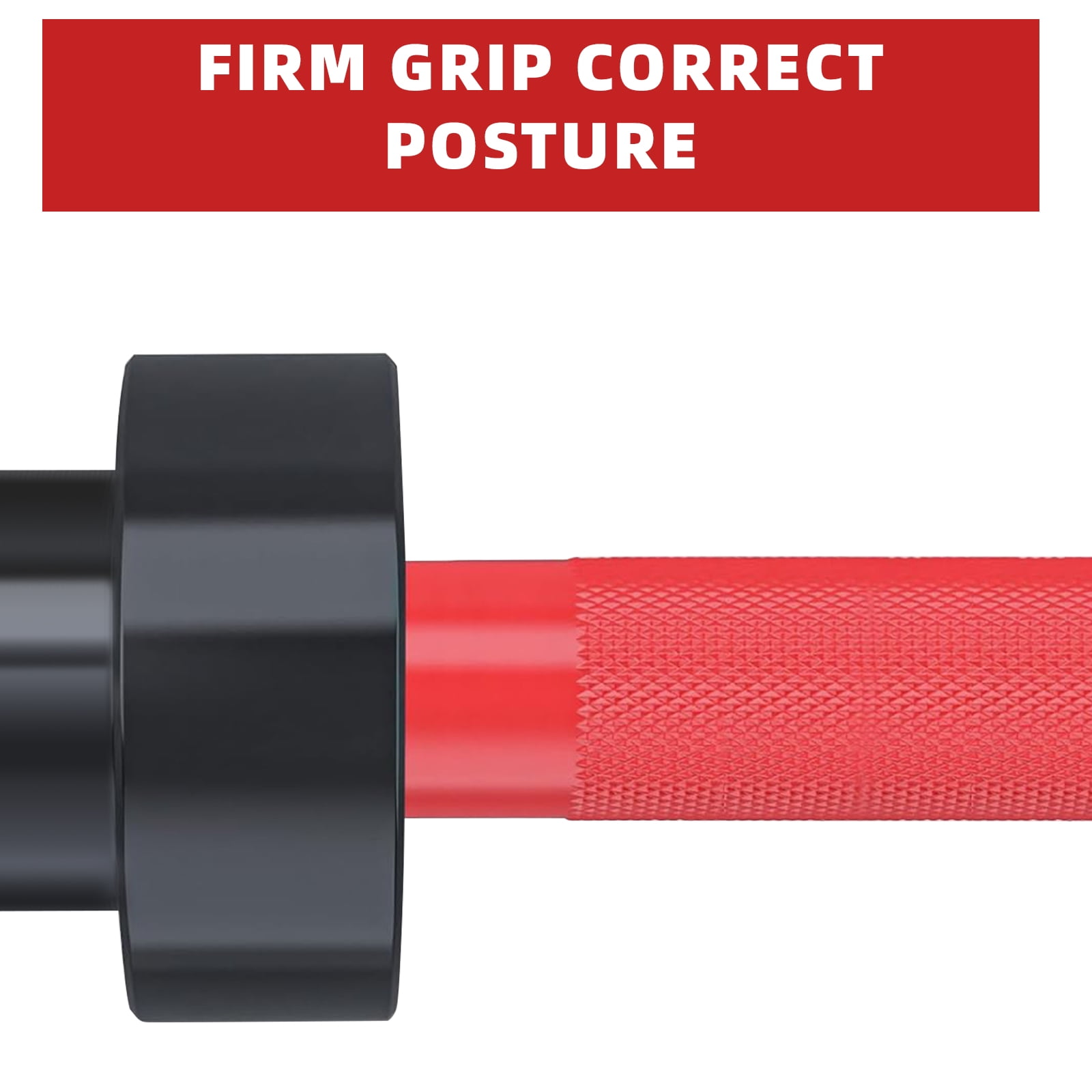 GARVEE 7FT Olympic Barbell Bar with 2 Collars,1500 LB Capacity Weightlifting & Powerlifting Bar,Fits 2-Inch Plates,Strength Training Bench Press Bar for Home Gym,Black&Red