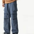 thumbnail image 2 of LEKWK Mens Cargo Pants Loose Fit Multi-Pocket Techwear Design Wide Leg Pants Durable Woven Fabric Elastic Drawstring Waist Outdoor Wear, 2 of 6