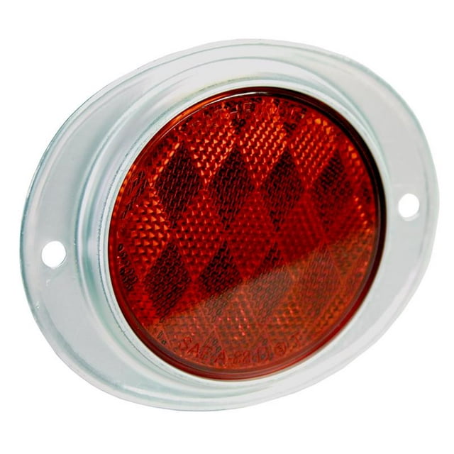 Reflector Hopkins redondo rojo de aluminio con lente de plástico, paquete de 1