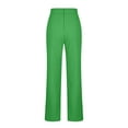 thumbnail image 5 of Women's Casual Business Pants High Waist Wide Leg Solid Color Deco Metal Chain Comfy Lightweight Suit Pants, 5 of 6