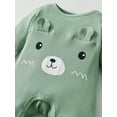 thumbnail image 3 of Newborn Baby Boy Bear Style Long Sleeve Romper and Hat Outfit Set Green 0-3 Months, 3 of 6